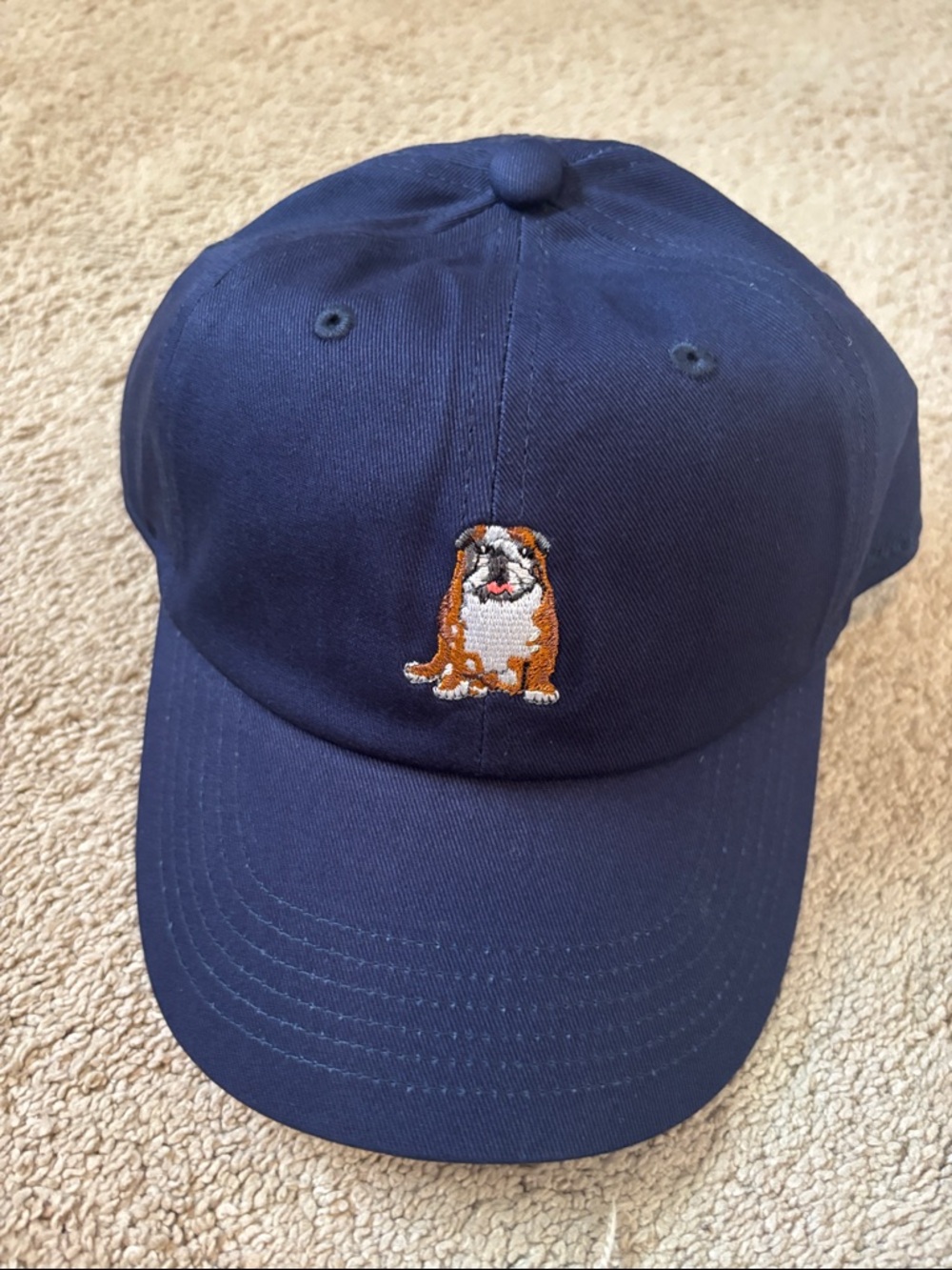 chubbies Navy Embroidered Bulldog Dog Baseball Cap